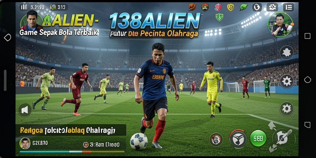 Screenshot utama <strong>138ALIEN</strong> menampilkan aksi sepak bola yang mendebarkan.