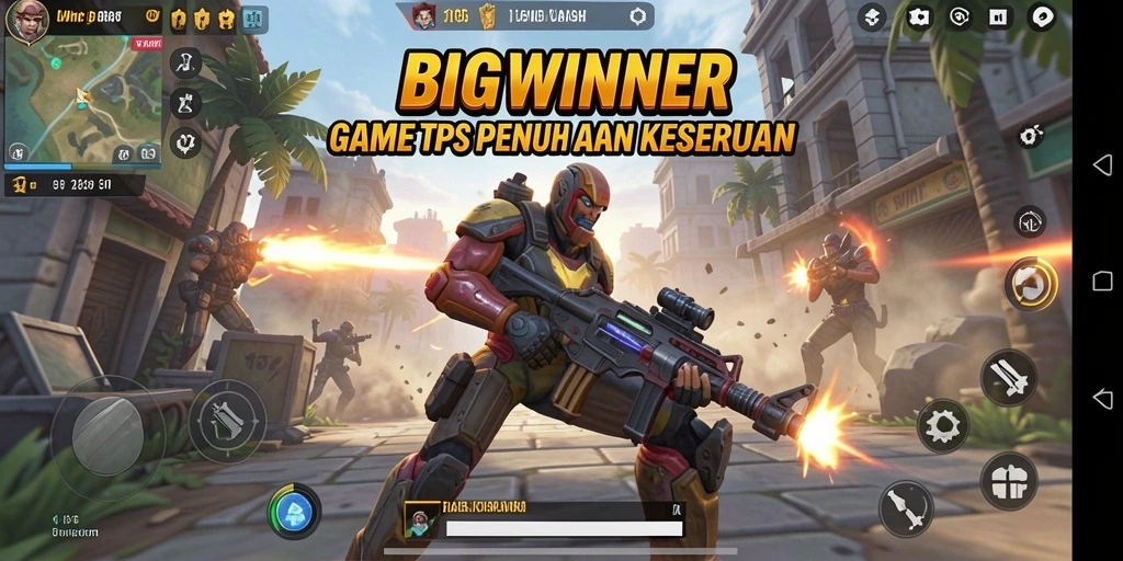 Gameplay seru BIGWINNER dengan aksi tembak-menembak TPS.