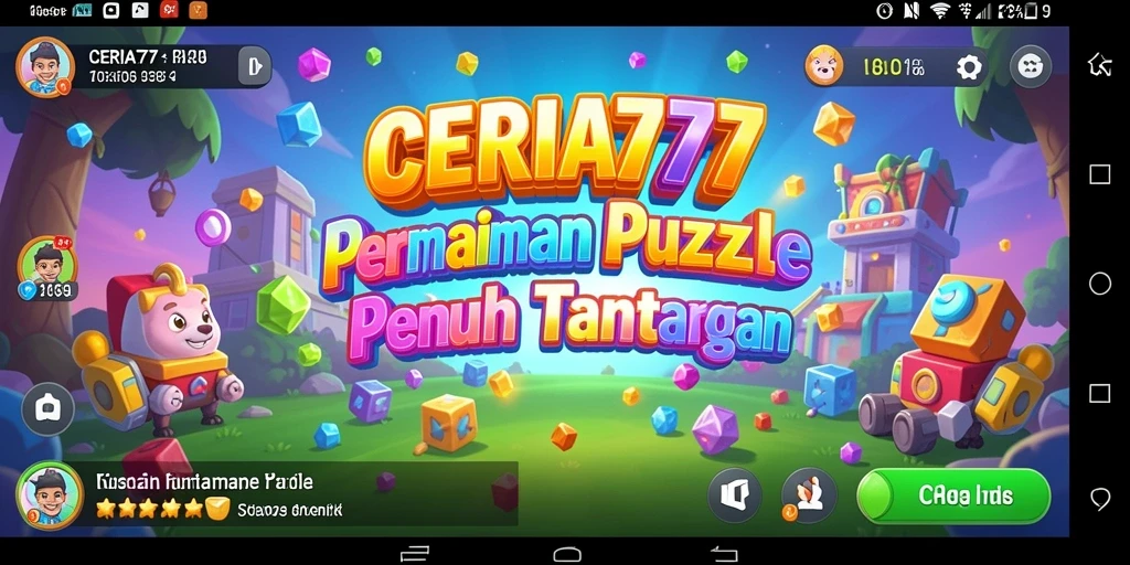 Tampilan gameplay seru dan berwarna dari CERIA777 dengan berbagai puzzle.