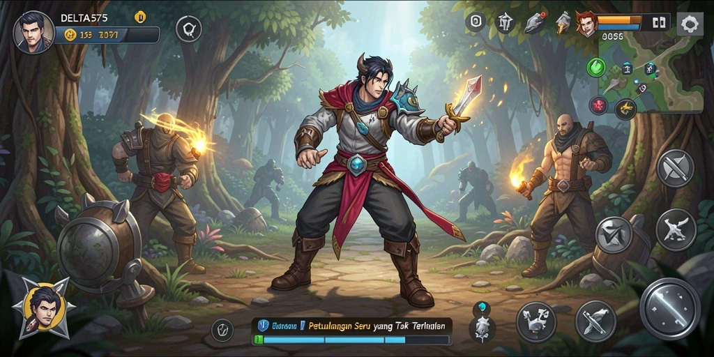Tampilan gameplay DELTA575 yang memukau dan penuh petualangan.