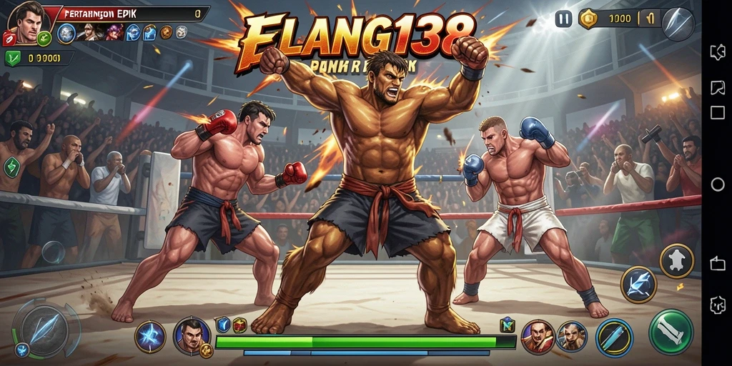 Screenshot gameplay ELANG138 yang menunjukkan pertarungan yang mendebarkan.