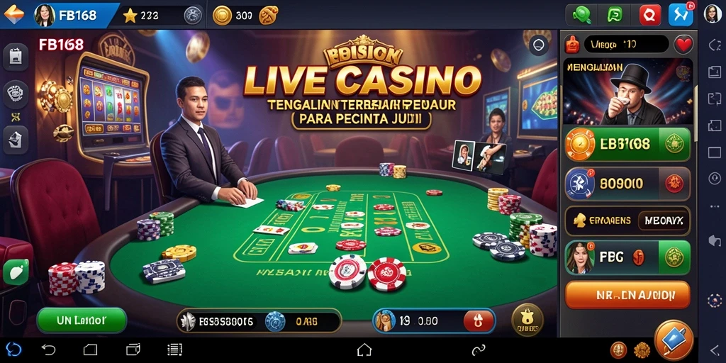 Screenshot FB168 menampilkan gameplay Live Casino yang seru dan interaktif.