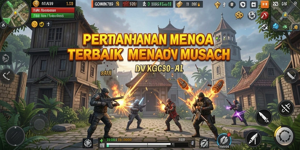 Screenshot GOWIN789 menampilkan pertempuran epik di Tower Defense.