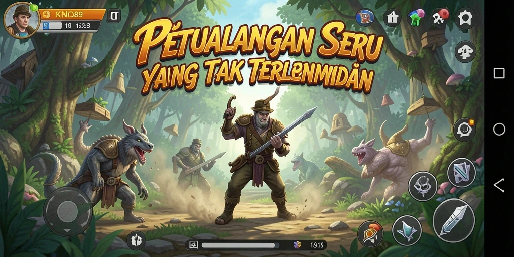 Screenshot gameplay KNO89 menampilkan petualangan mendebarkan di dalam dunia yang luas.