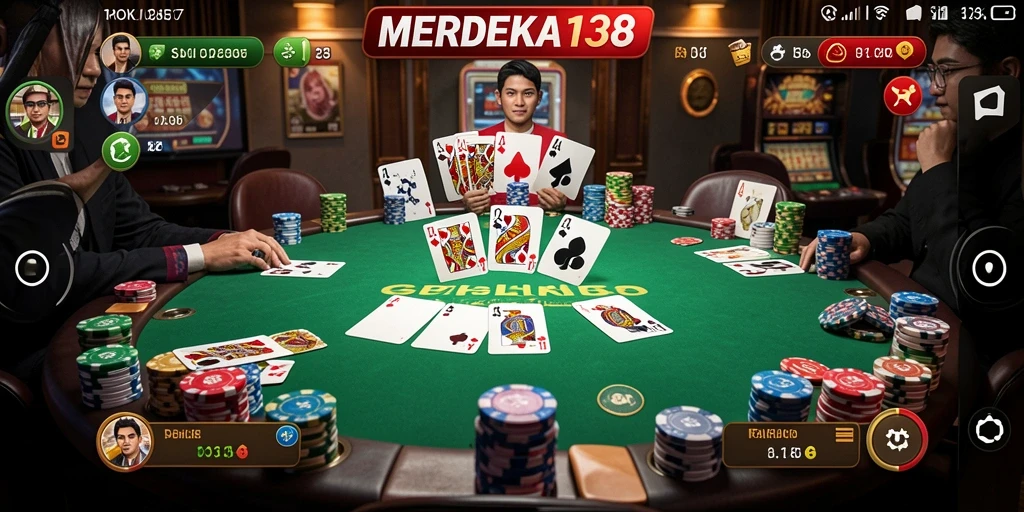 Tampilan menarik saat bermain Poker di MERDEKA138.