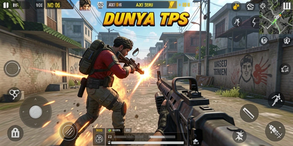 Gameplay mendebarkan dari N06 dalam pertempuran TPS.