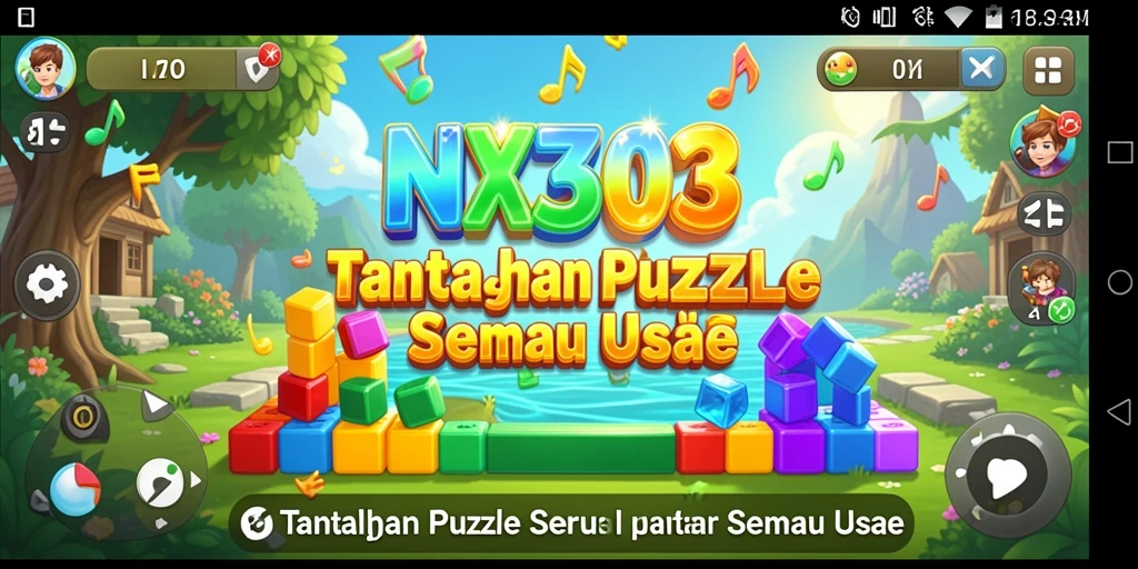 Tangkapan layar gameplay NX303 yang menggambarkan teka-teki menarik.