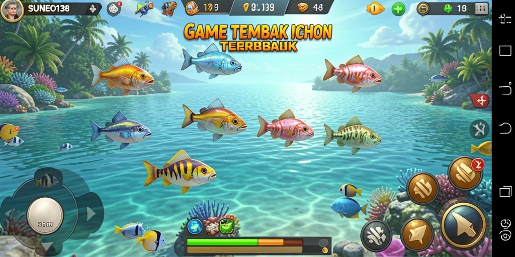 Screenshot SUNEO138 menampilkan aksi seru tembak ikan.